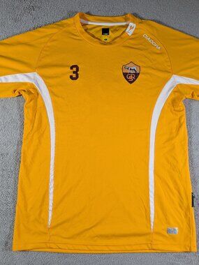 NWT 2004 AS Roma Diadora Practice Jersey #3 Gold Medium